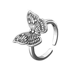 Clicitina Ring Ehering Verstellbarer Ring silbrig Ton Frauen Mädchen Liebhaber Geschenke Yl438 (B-Silver, One Size) von Clicitina