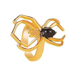 Clicitina Schwarze Ohrringe Halloween-Ohrclip für Teenager-Mädchen, minimalistische Piercing-Ohrstecker, Trendige Ohrringe (Gold, One Size) von Clicitina