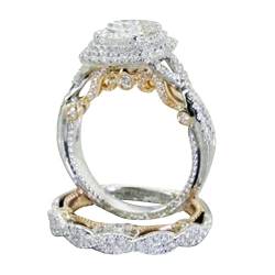 Clicitina Vergoldeter quadratischer -Prinzessin-Ring Gold-Verlobungsring Neueste Ehering-Designs Teh58 (Silver, 11) von Clicitina