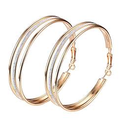 Clicitina Vintage große Creolen dünn baumeln Elegante Strass Ohrringe Hochzeit Ohrringe für Frauen Ohrringe Holz Männer (Gold #2, One Size) von Clicitina