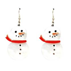 Clicitina Weihnachts-Ohrring-Set für Schneemann-Ohrringe, süßes für Frauen und Kinder XG657 (White, One Size) von Clicitina