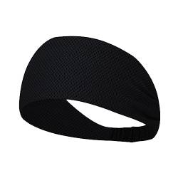 Damen-Haargummi-Stirnband, einfarbiges Haarband, Outdoor-Sport, schweißabsorbierendes Haargummi-Stirnband DhH143 (Black, One Size) von Clicitina