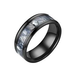 Edelstahl-Angst-Ring für Frauen Männer Größe 6 13 Breite 8 mm 6 Farbe Exquisiter Ring schwarz sandgestrahlt Clip Ohrringe Damen (Blue #1, 11) von Clicitina