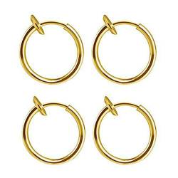 Need Hoop Piercing Männer Hip-Hop Retractable No Ohrringe Frauen Klassische Ohrringe Ohrringe Ohrringe Clips Damen (Gold-a, One Size) von Clicitina