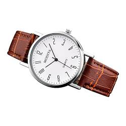 Trend Gift Watch Belt Roman Scale Classic Calendar Creative Strap Men's Dial BeU119 (Brown, One Size) von Clicitina