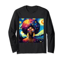 19. Juni Black Freedom Starry Night Art 2024 Langarmshirt von Click Our Brand to See More of Juneteenth Shirts !