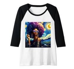 Damen 19. Juni Black Freedom Starry Night Art 2024 Raglan von Click Our Brand to See More of Juneteenth Shirts !