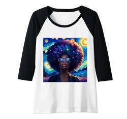 Damen Black Queen Afro Melanin Sternennacht Kunst Juneteenth BLM Raglan von Click Our Brand to See More of Juneteenth Shirts !