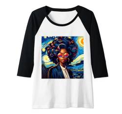 Damen Black Queen Starry Night Art Black History Month 2025 Raglan von Click Our Brand to See More of Juneteenth Shirts !