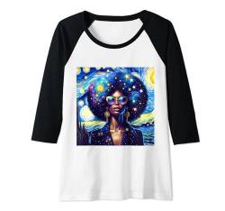 Damen Bunte schwarze Königin Afro Melanin Sternennacht Juneteenth Raglan von Click Our Brand to See More of Juneteenth Shirts !