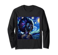 Im a Juneteenth Queen Afro Woman Starry Night 19. Juni 1865 Langarmshirt von Click Our Brand to See More of Juneteenth Shirts !