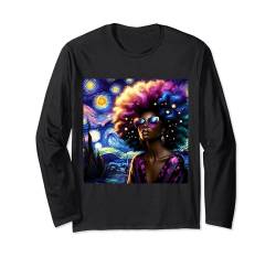 Im a Juneteenth Queen Afro Woman Starry Night 19. Juni 1865 Langarmshirt von Click Our Brand to See More of Juneteenth Shirts !