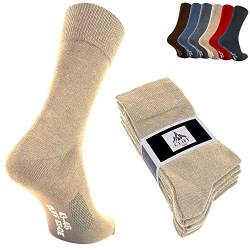 Cliff Edge Premium Business-Socken aus gekämmter Baumwolle zum Arbeiten für Herren und Damen (47-50, 10x Beige) von Cliff Edge