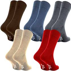 Cliff Edge atmungsaktive PREMIUM Business-Socken Herrensocken in schwarz und blau kein Schwitzen dank bester Qualität (35-38, 2-Braun 2-Blau 2-Grau 2-Beige 2-Rot) von Cliff Edge