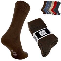 Cliff Edge atmungsaktive PREMIUM Business-Socken Herrensocken in schwarz und blau kein Schwitzen dank bester Qualität (39-42, 5x Braun) von Cliff Edge