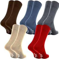 Cliff Edge atmungsaktive PREMIUM Business-Socken Herrensocken in schwarz und blau kein Schwitzen dank bester Qualität (43-46, 2-Braun 2-Blau 2-Grau 2-Beige 2-Rot) von Cliff Edge
