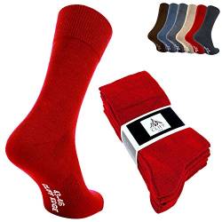 Cliff Edge atmungsaktive PREMIUM Business-Socken Herrensocken in schwarz und blau kein Schwitzen dank bester Qualität (43-46, 5x Rot) von Cliff Edge