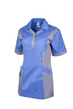 Clinotest Damenkasack Julia, Gesundheitswesen, für die Pflege, Berufsbekleidung, in Trendfarben (XS, metro blue/hosp. grey) von Clinotest