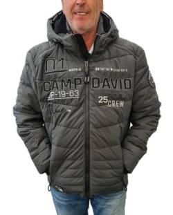 Camp David Herren Winterjacke mit Kapuze im Ski-Design (DE/NL/SE/PL, Alphanumerisch, XXL, Regular, Regular, schwarz/grau) von Clinton