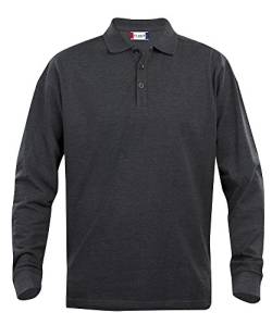 Clique, Herren Poloshirt, langärmelig S bis 5 XL, Grau Gr. 56, Anthracite Melange von Clique Clothing