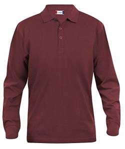 Clique, Herren Poloshirt, langärmelig S bis 5 XL, Grau Gr. 56, burgunderfarben von Clique Clothing