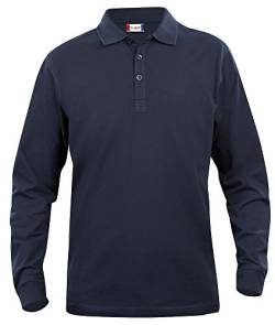 Clique, Herren Poloshirt, langärmelig S bis 5 XL, Grau Gr. 58, dunkles marineblau von Clique Clothing