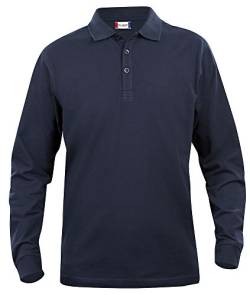 Clique, Herren Poloshirt, langärmelig S bis 5 XL, Grau Gr. L, dunkles marineblau von Clique Clothing