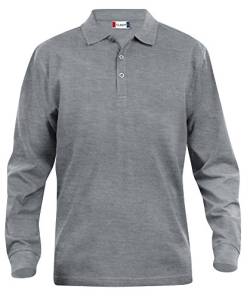 Clique, Herren Poloshirt, langärmelig S bis 5 XL, Grau Gr. L, grey melange von Clique Clothing