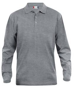 Clique, Herren Poloshirt, langärmelig S bis 5 XL, Grau Gr. M, grey melange von Clique Clothing