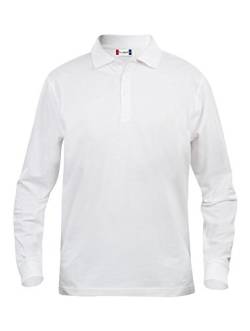 Clique, Herren Poloshirt, langärmelig S bis 5 XL, Grau Gr. XXL, weiß von Clique Clothing