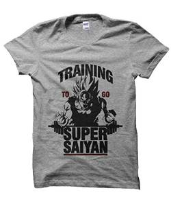 Training to go Super Saiyan Gym T-shirt (GREY, L) von Clique Clothing