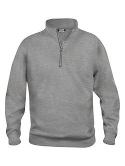 CLIQUE - Herren Damen Unisex Basic Half Zip Sweatshirt mit Reißverschluss aus Polyester, weich, waschbeständig, für Wandern, Reisen, Freizeit, Grau, M von Clique