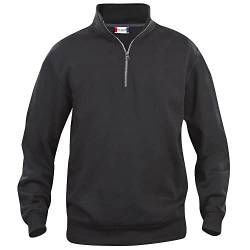 CLIQUE - Herren Damen Unisex Basic Half Zip Sweatshirt mit Reißverschluss aus Polyester, weich, waschbeständig, für Wandern, Reisen, Freizeit, Schwarz , XXXL von Clique