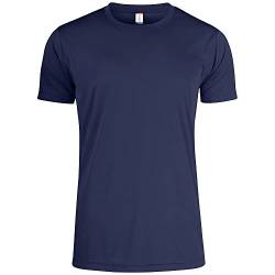 CLIQUE - T-Shirt für Herren, Basic Active-T, Mikrofaser, Schweißband, Seitennähte, Slim-Fit, blau, XL von Clique