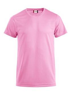 Clique Herren Funktions T-Shirt aus Polyester T-Shirt für den Sport, perforiert und feuchtigkeitsabführend in 10 Farben S M L XL XXL XXXL XXXXL (Pink, M) von Clique