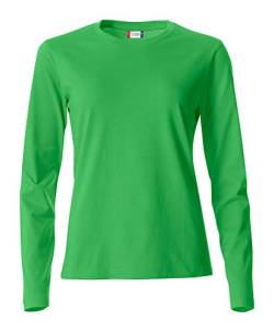Clique - Langarm-T-Shirt mit Rundhalsausschnitt für Damen Basic-T L/S Damen aus Baumwolljersey in Slim-Fit-Passform in verschiedenen Größen und Farben, Säuregrün., Medium von Clique