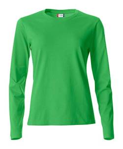 Clique - Langarm-T-Shirt mit Rundhalsausschnitt für Damen Basic-T L/S Damen aus Baumwolljersey in Slim-Fit-Passform in verschiedenen Größen und Farben, Säuregrün., Small von Clique