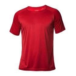 Herren T-Shirt, Laufshirt, hohe Sichtbarkeit, neonfarben, CQ029338, Rot (35), XL von Clique