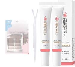 Double Eyelid Styling Cream, Long Lasting Invisible Double Eyelid Shaping Styling Cream, Double Eyelid Tape for Hooded Eyes, Invisible Eyelid Lifter Strips with Y Stick & Double Eyelid Tape (2pcs) von Clisole