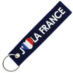 CLJ – Schlüsselanhänger – J'aime la France – Marineblau – Engagés – Fantasie, blau, One size von Clj Charles Le Jeune