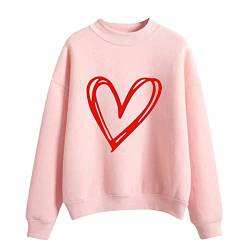 Heart Print Pullover for Women Printing Sweatshirt Top Long Sleeved Sweatshirt Blouse Temperament Pullover Top Casual Blouse Gift for Girls A-163 von Clode