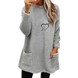 Ladies Fleece Jumpers Tops Winter Warm Sweater Winter Coat Fleece Thickening Coat Jacket Casual Plus Size Loose Coat A-47 von Clode