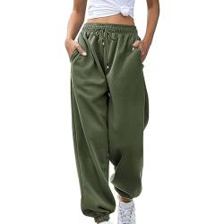 Ladies Trousers High Waist Jogging with Pockets Solid Color Baggy Trousers Casual Plus Size Workout Sport Lightweight Sweatpants A-152 von Clode