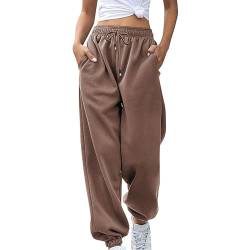 Ladies Trousers High Waist Jogging with Pockets Solid Color Baggy Trousers Casual Plus Size Workout Sport Lightweight Sweatpants A-152 von Clode