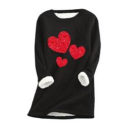 Ladies Valentine's Day Fleece Tops Autumn and Winter Print Thickened Bottoming Shirt Sweatshirt Baggy Blouse Festival Clothes A-159 von Clode