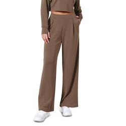 Ladies Work Business Trousers Straight Leg High Waist Casual Work Business Pants Loose Fit Plain Bottoms with Pockets A-72 von Clode
