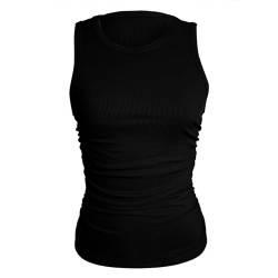 Ribbed Tank Tops for Women Crew Neck Slim Fit Vest Tops Summer Plain Sleeveless Trendy Blouse Athletic Sports T-Shirt A-189 von Clode