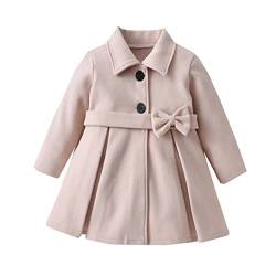 Toddler Girls Trench Coat Winter Long Sleeve Warm Woollen Coat Jacket Solid Color Bow Tie For Babys Clothes Birthday Gifts for Kids A-289 von Clode