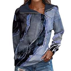 Women Jumper Tops Fashion Abstract Printing Long Sleeve Zipper Sweater Fall Blouse Jumpers for Festival A-112 von Clode