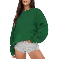 Women Oversize Sweatshirt Solid Color Round Neck Oversized Sweatshirt Loose Fit Long Sleeve Light Sweatshirt Loose Blouse Fall Blouse Tops A-09 von Clode